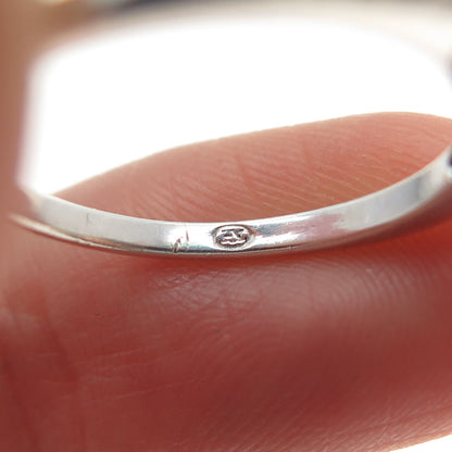 925 Sterling Silver Real Round-Cut Black & White Diamond Flower Ring Size 7