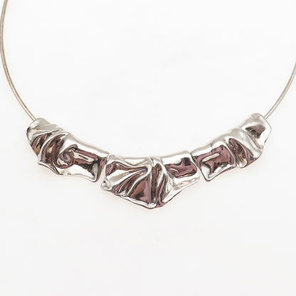 HAGIT GORALI 925 Sterling Silver Vintage Israel Modernist Chain Necklace 16-20"