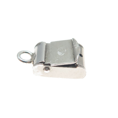 925 Sterling Silver Antique Art Deco Mail Box Minimalist 3D Charm Pendant