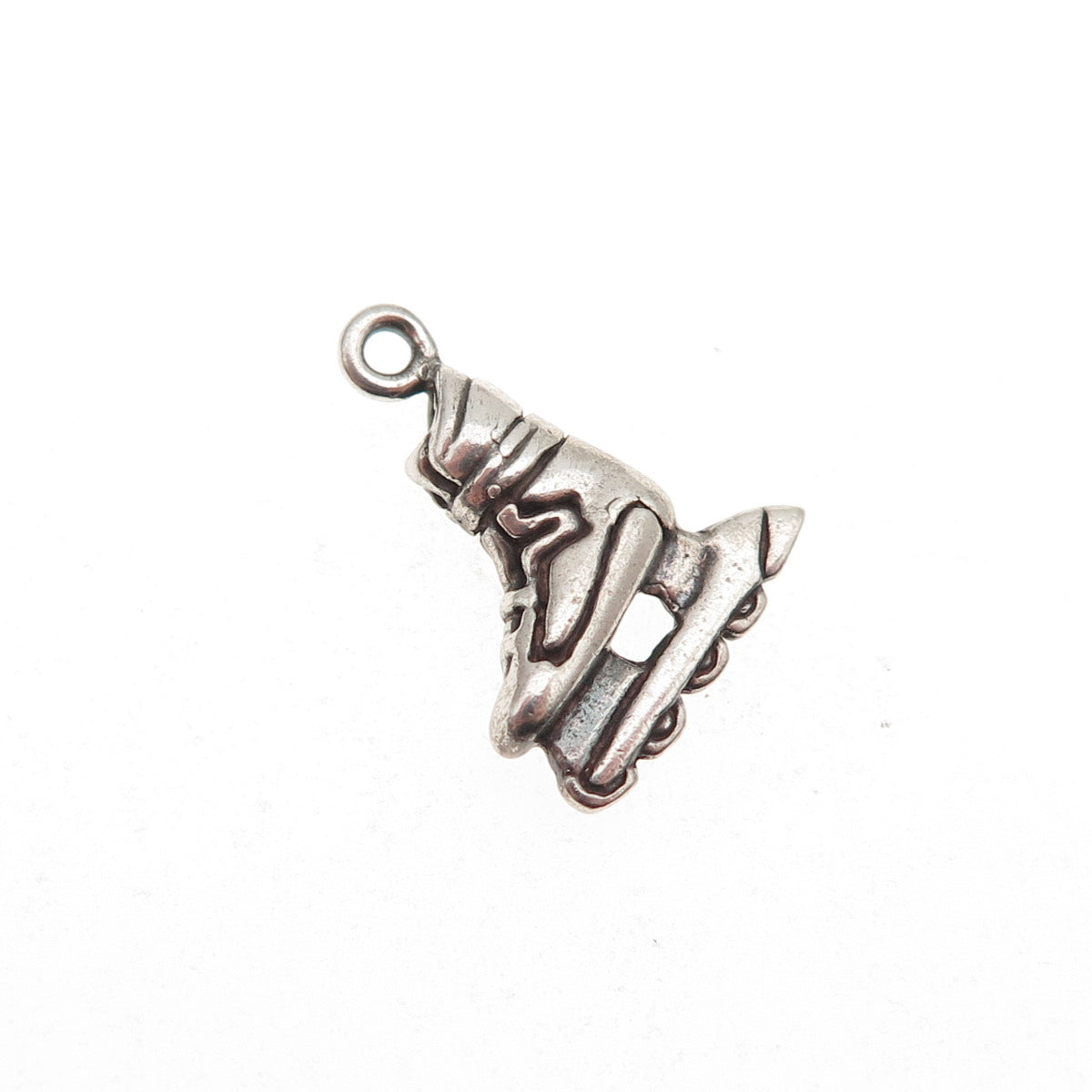 925 Sterling Silver Vintage Rollerblade Skate Oxidized Mini Charm Pendant