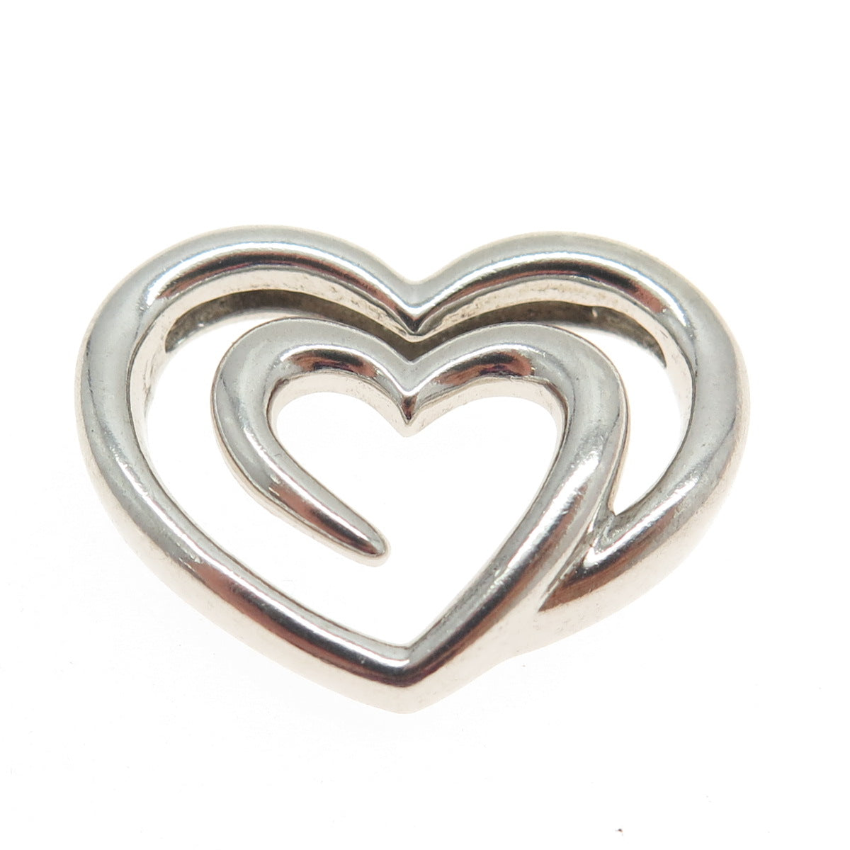 SLV SADYE L VASSIL 925 Sterling Silver Spiral Heart Slide Pendant