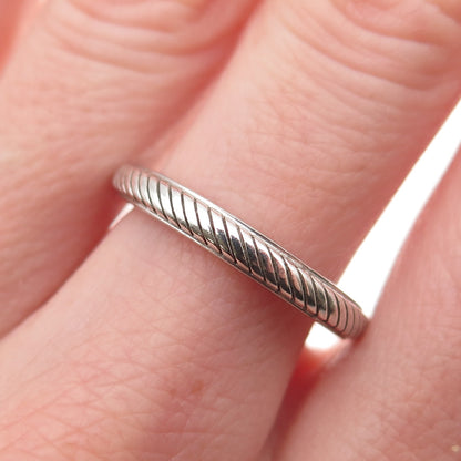 Judith Ripka 925 Sterling Silver Vintage Ribbed Stackable Band Ring Size 7