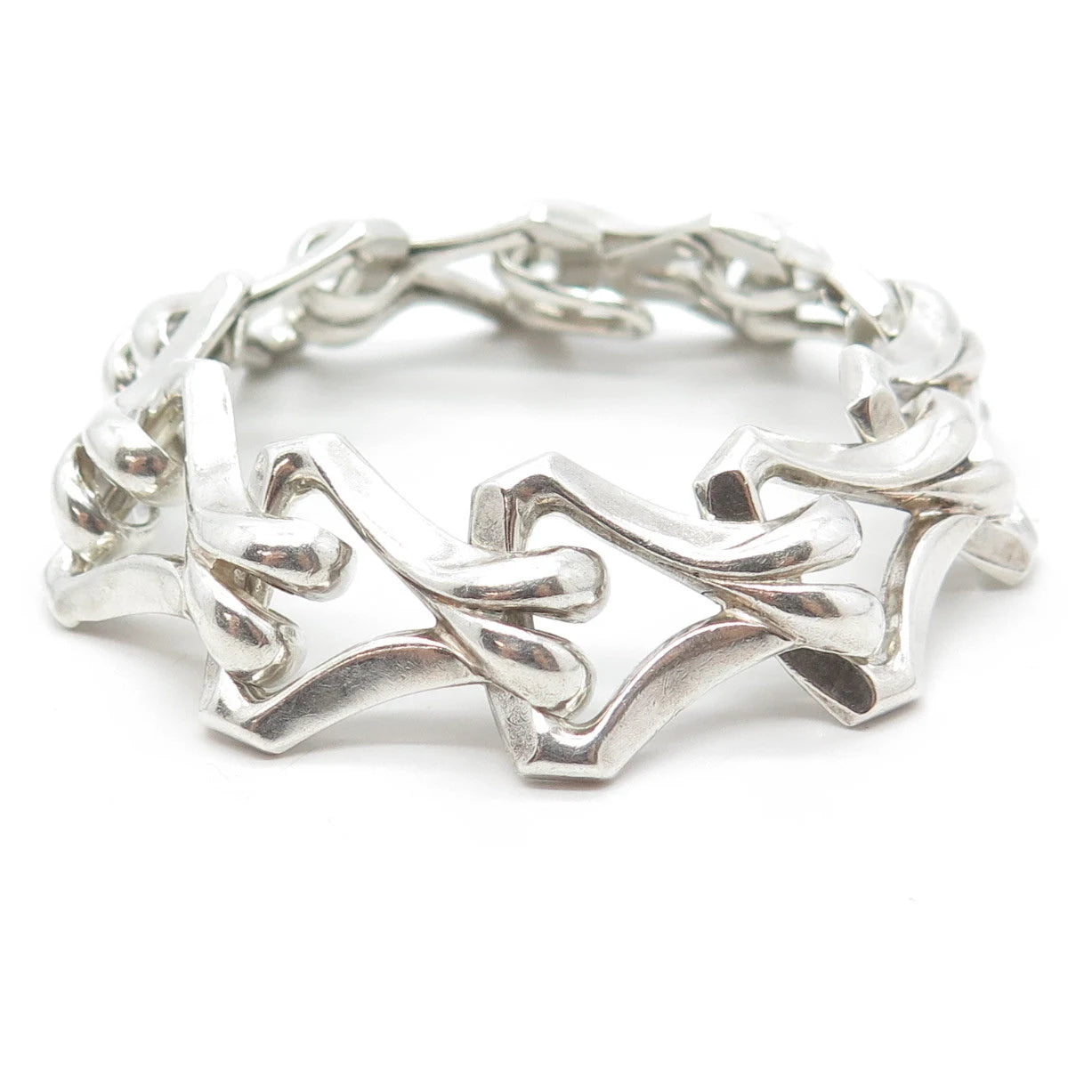 925 Sterling Silver Vintage Rare Link Bracelet 6.75"