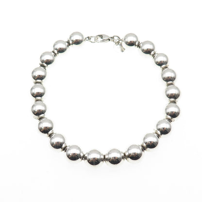 TIFFANY & CO. 925 Sterling Silver Vintage HardWear Ball Beaded Bracelet 7.5"