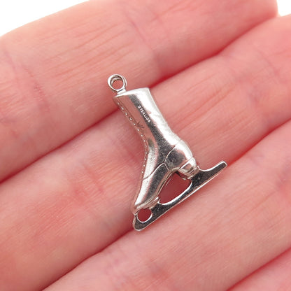 925 Sterling Silver Vintage Ice Skating Shoe Mini Charm Pendant