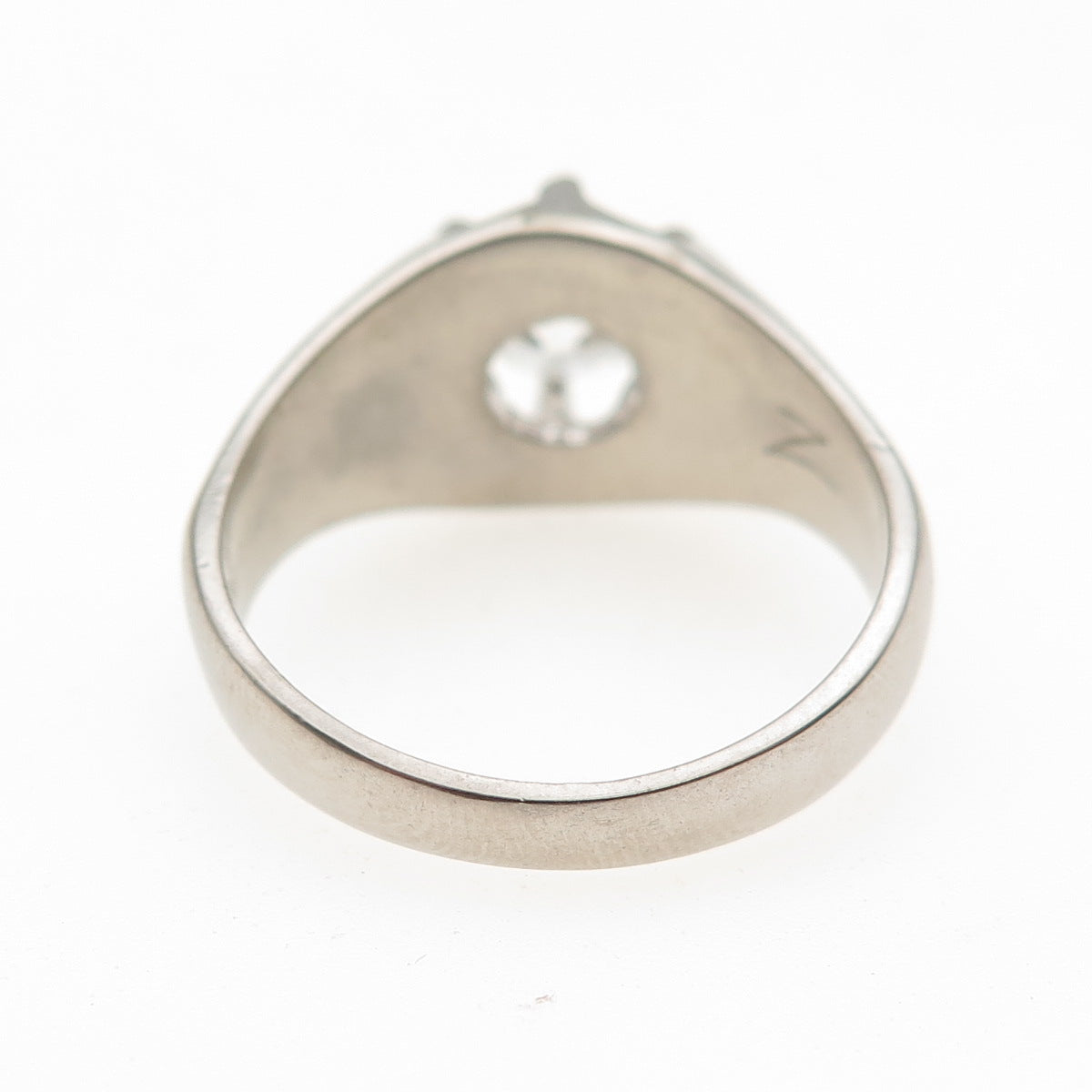 925 Sterling Silver Vintage Round-Cut C Z Modernist Ring Size 10.25