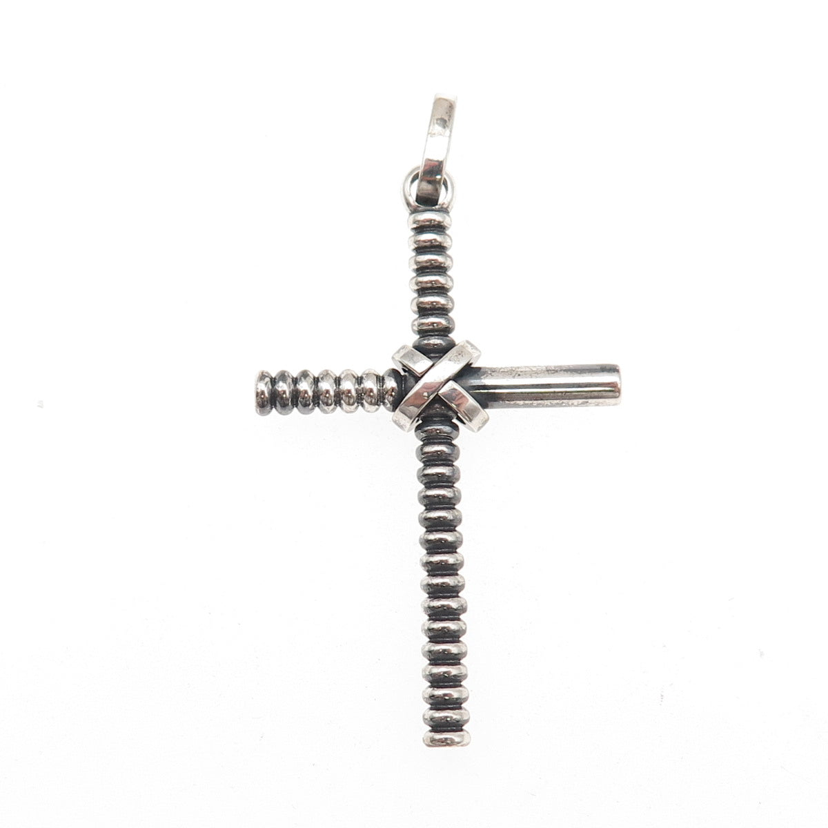 LALAoUNIS 925 Sterling Silver Vintage Greece Cross Oxidized Charm Pendant