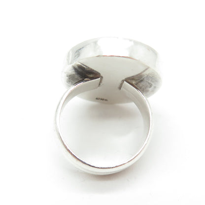 950 Silver Vintage Real Picture Jasper Gemstone Ring Size 6.75