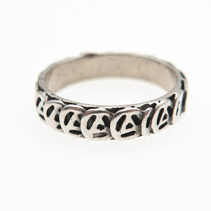 925 Sterling Silver Vintage Alcoholics Anonymous Oxidized Band Ring Size 9