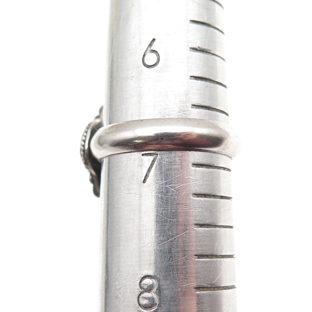 925 Sterling Silver 2-Tone Vintage Real Black Onyx Dotted Oxidized Ring Size 7