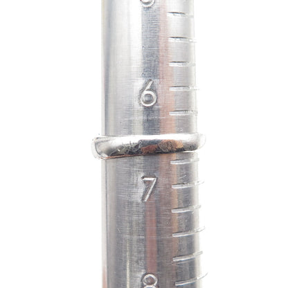 925 Sterling Silver Vintage Modernist Ribbed Oxidized Ring Size 6.75
