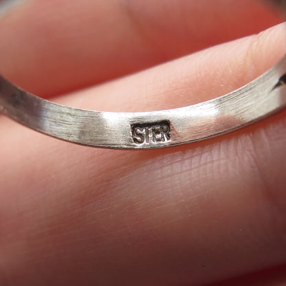 Old Pawn 925 Sterling Silver Vintage Southwestern Bisbee Turquoise Ring Size 5.5