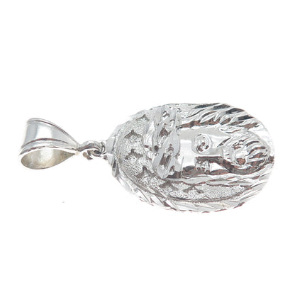 925 Sterling Silver Diamond-Cut Jesus Religious Pendant