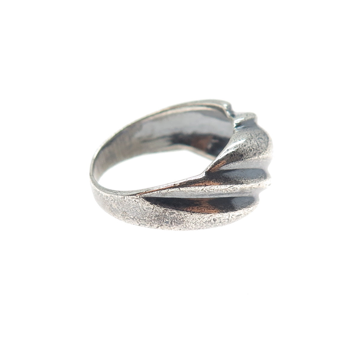 925 Sterling Silver Vintage Italy Modernist Oxidized Ring Size 6.5