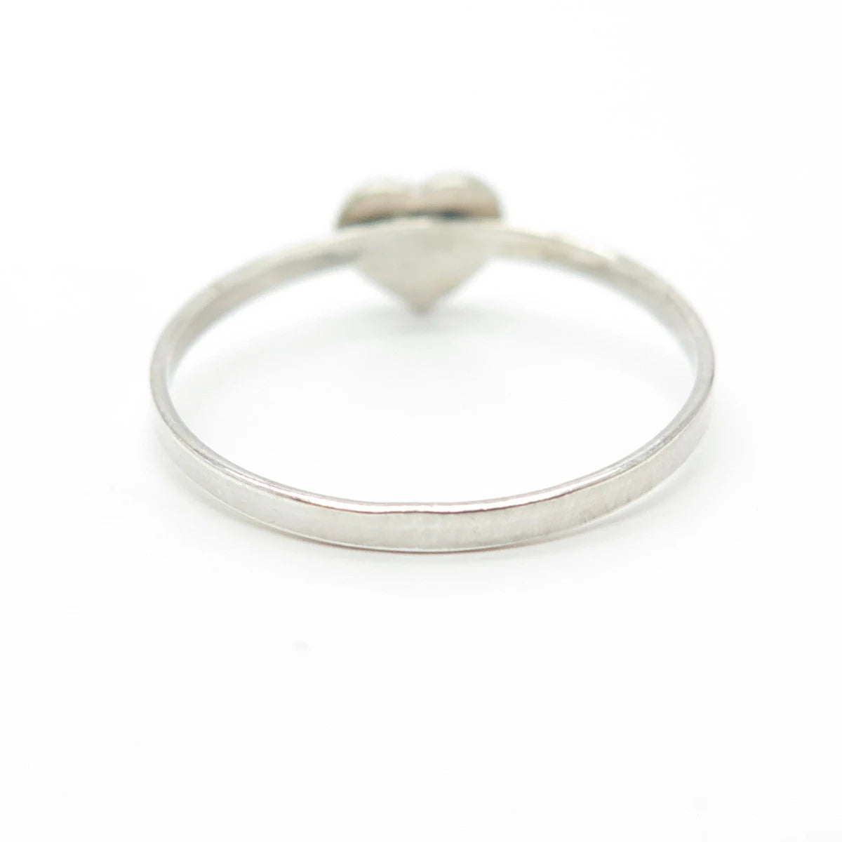 925 Sterling Silver Vintage Loving Heart Stackable Ring Size 7.5