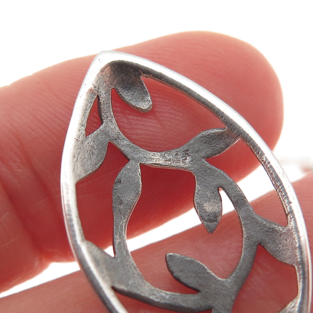 925 Sterling Silver Vintage Floral Dangle Earrings