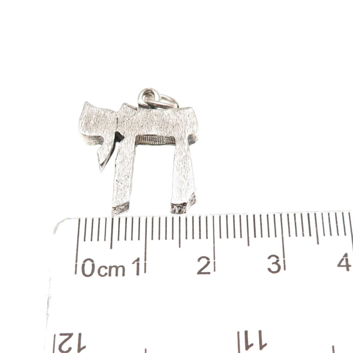 925 Sterling Silver Vintage Chai Judaica Mini Charm Pendant