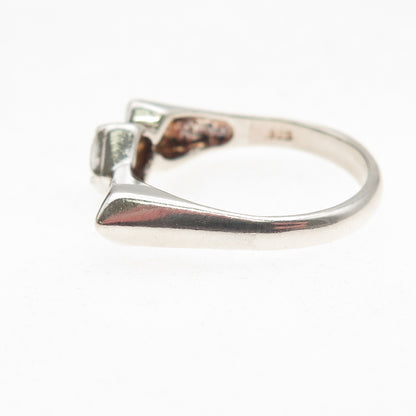 Shube 925 Sterling Silver Vintage Real Chrome Diopside Modernist Ring Size 9