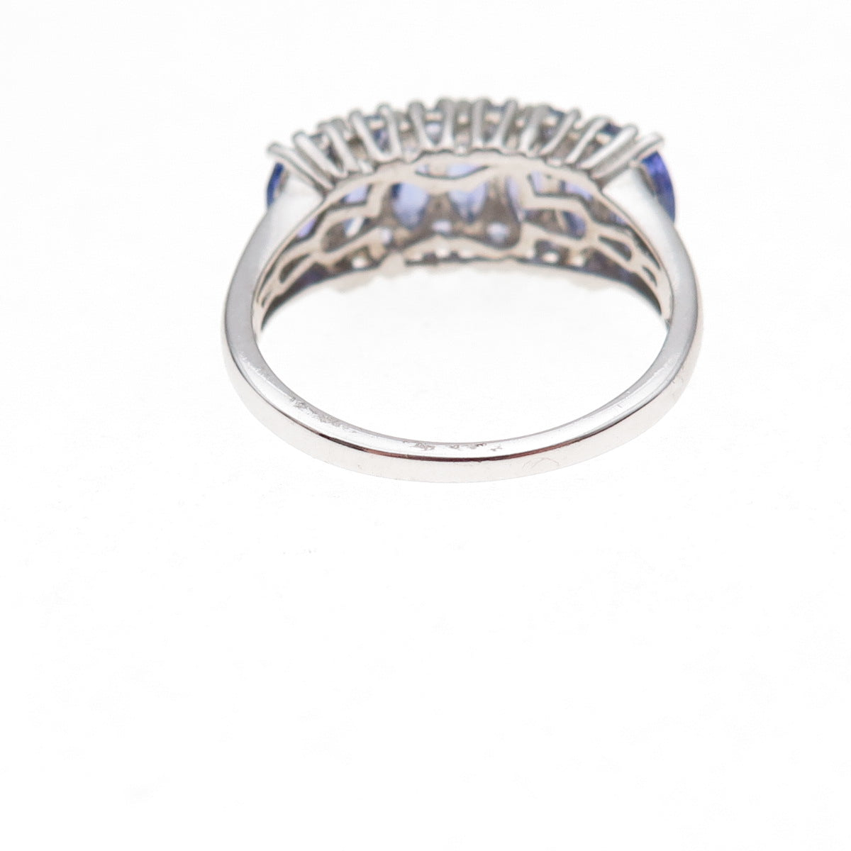 Chuck Clemency 925 Sterling Silver Real Multi-Cut Tanzanite Ring Size 8.25
