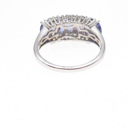 Chuck Clemency 925 Sterling Silver Real Multi-Cut Tanzanite Ring Size 8.25