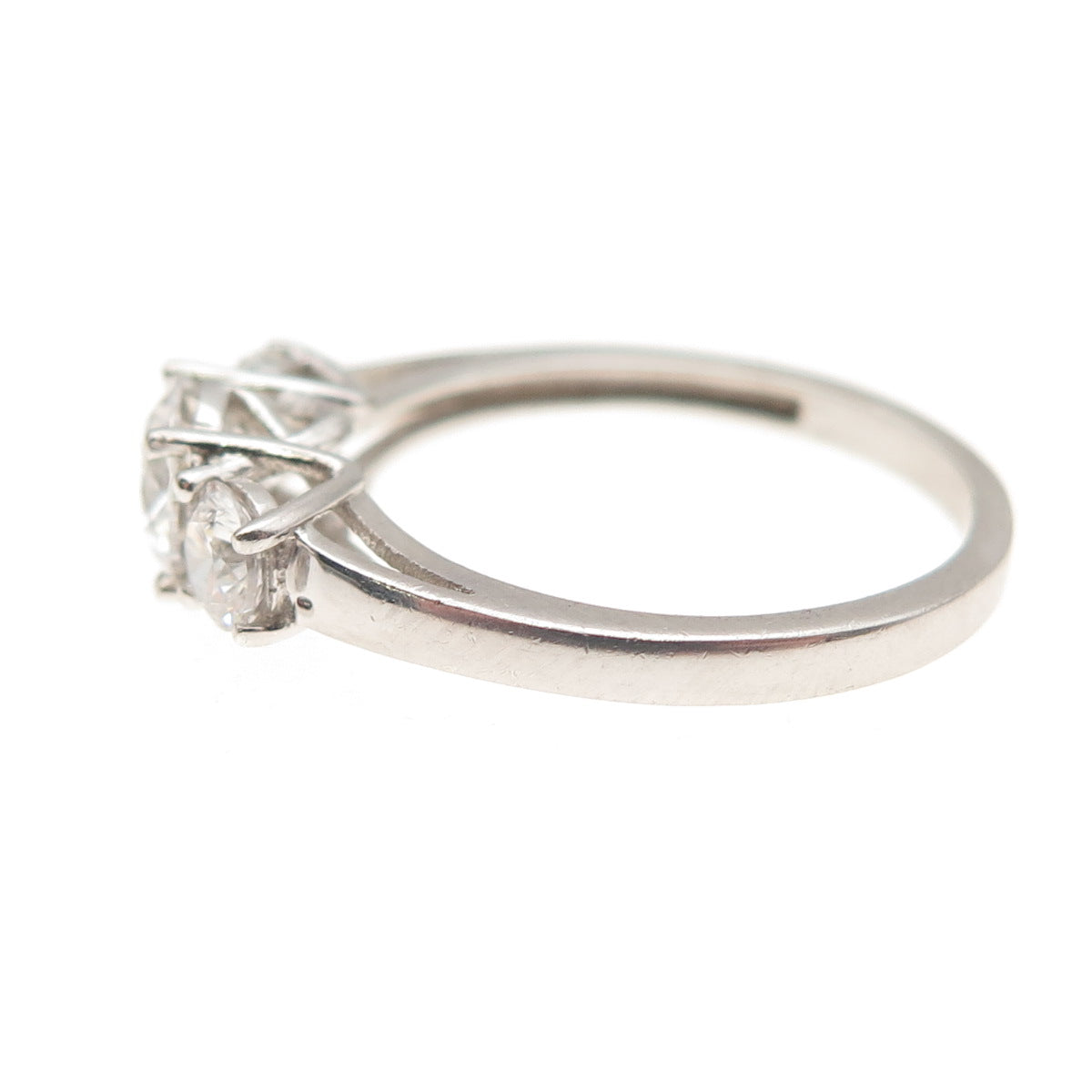 925 Sterling Silver Round-Cut C Z Engagement Ring Size 7.25