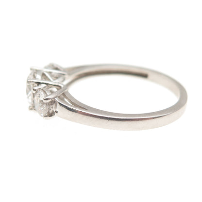 925 Sterling Silver Round-Cut C Z Engagement Ring Size 7.25