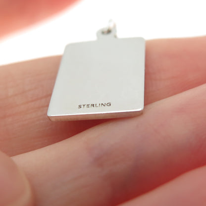 925 Sterling Red Enamel Without Any External Influence Minimalist Charm Pendant