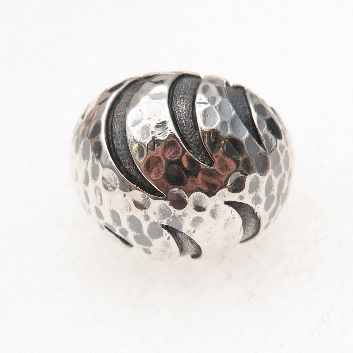 John Hardy 925 Sterling Silver Vintage Palu Macan Hammered Dome Ring Size 7.25