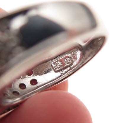 Key Star 925 Sterling Silver Cushion & Round-Cut C Z Engagement Ring Size 6