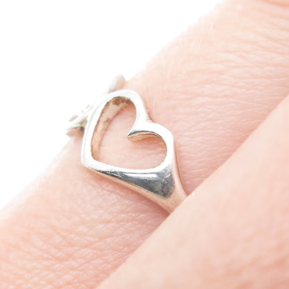 CHARLES WINSTON 925 Sterling Silver Vintage Couple of Hearts Ring Size 8.75