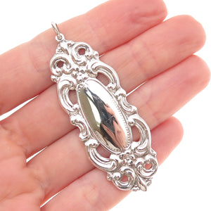 925 Sterling Silver Vintage Fleur de Lis Floral Charm Pendant