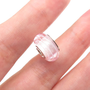 CHAMILIA 925 Sterling Silver Pink Murano Glass Bead Charm