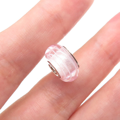 CHAMILIA 925 Sterling Silver Pink Murano Glass Bead Charm