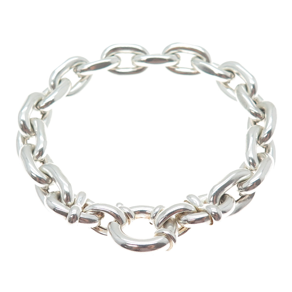 925 Sterling Silver Vintage Italy Cable Link Bracelet 6.75"