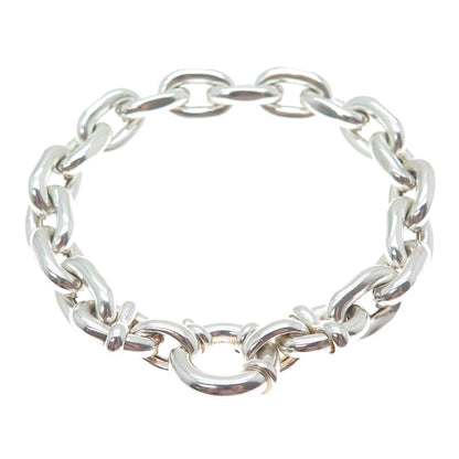925 Sterling Silver Vintage Italy Cable Link Bracelet 6.75"