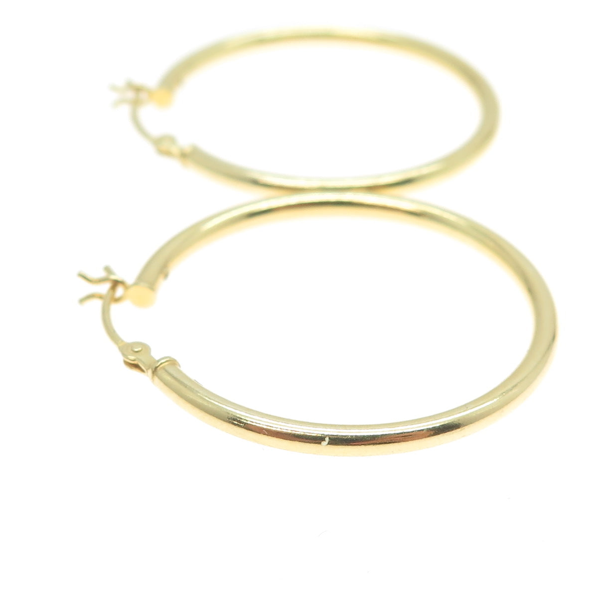 925 Sterling Silver Gold Plated Classic Hinged Hoop Earrings