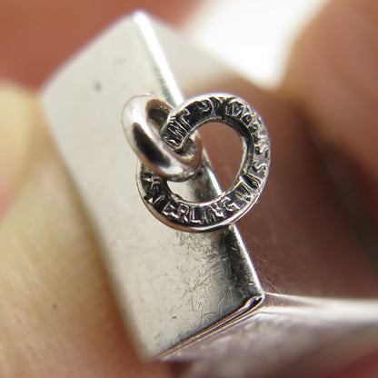 J.M. FISHER 925 Sterling Silver Antique Enamel Cash Register Movable 3D Pendant