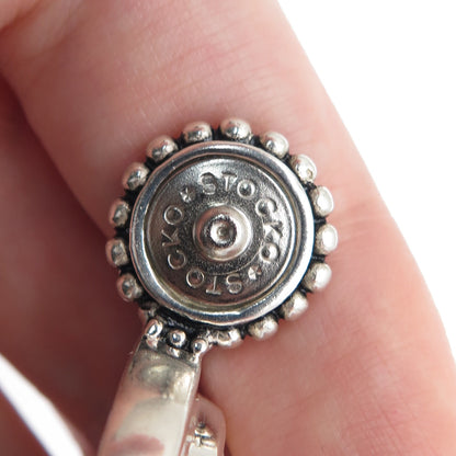 ESPO SIG Joseph Esposito Sterling Silver Vintage Real MOP Beaded Snap Pendant