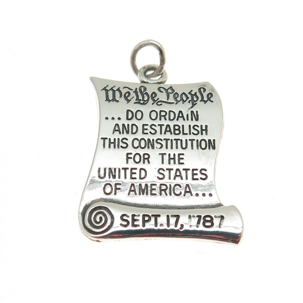 BATES & KLINKE 925 Sterling Vintage 1985 Washington D.C. US Constitution Pendant