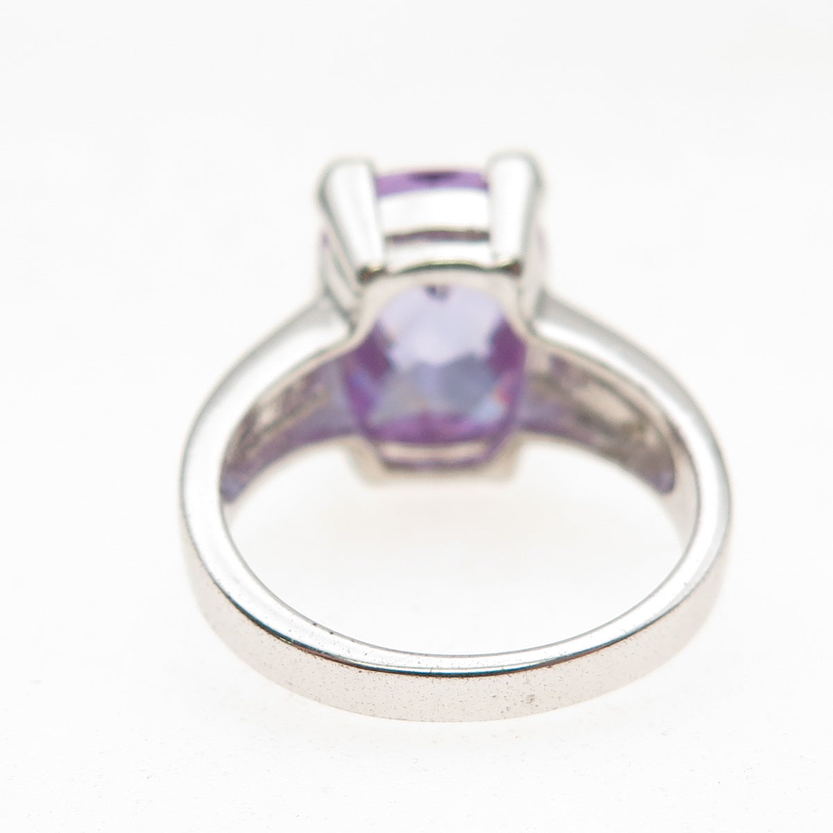 925 Sterling Silver Vintage Real Amethyst Ring Size 7