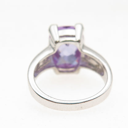 925 Sterling Silver Vintage Real Amethyst Ring Size 7