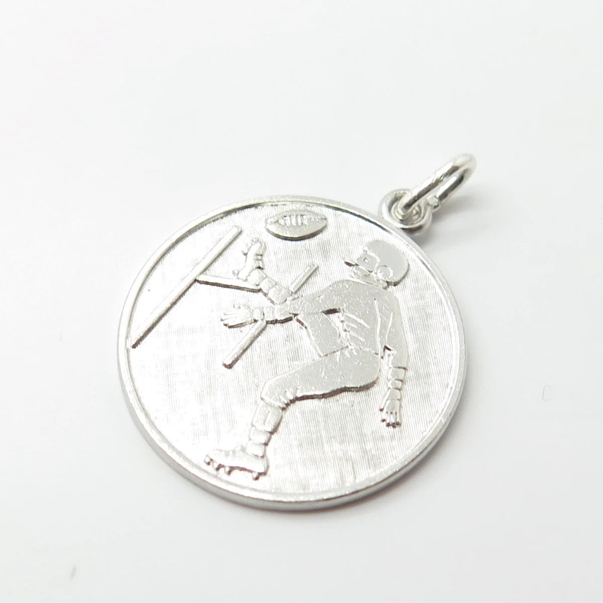 925 Sterling Silver Vintage Wells American Football Player Charm Pendant