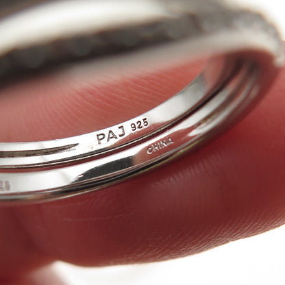 925 Sterling Silver Real White Topaz SET of 3 Stackable Wavy Band Rings Size 7