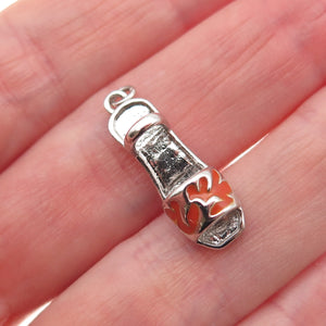925 Sterling Silver Vintage Enamel Sandal Shoe 3D Mini Charm Pendant