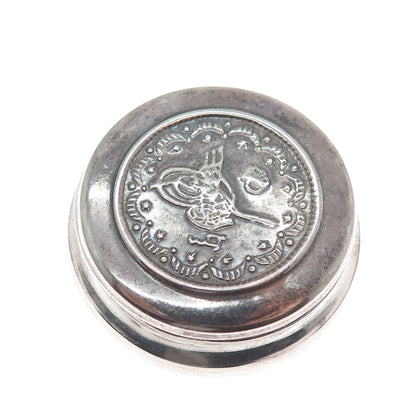SENER 900 Silver Vintage Allah Religious Oxidized Pill Box