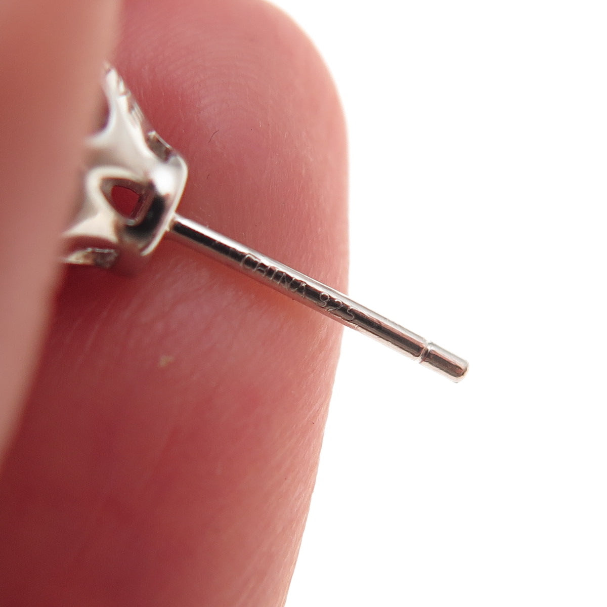 925 Sterling Silver Round-Cut C Z Stud Earrings
