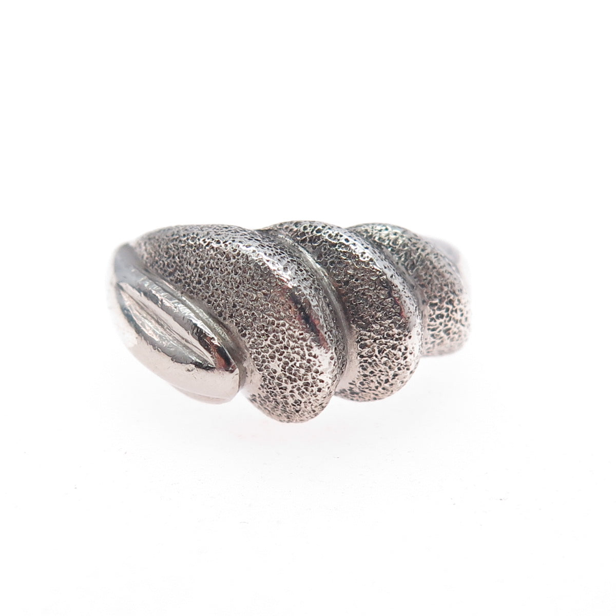 925 Sterling Silver Vintage Modernist Oxidized Ring Size 5.75