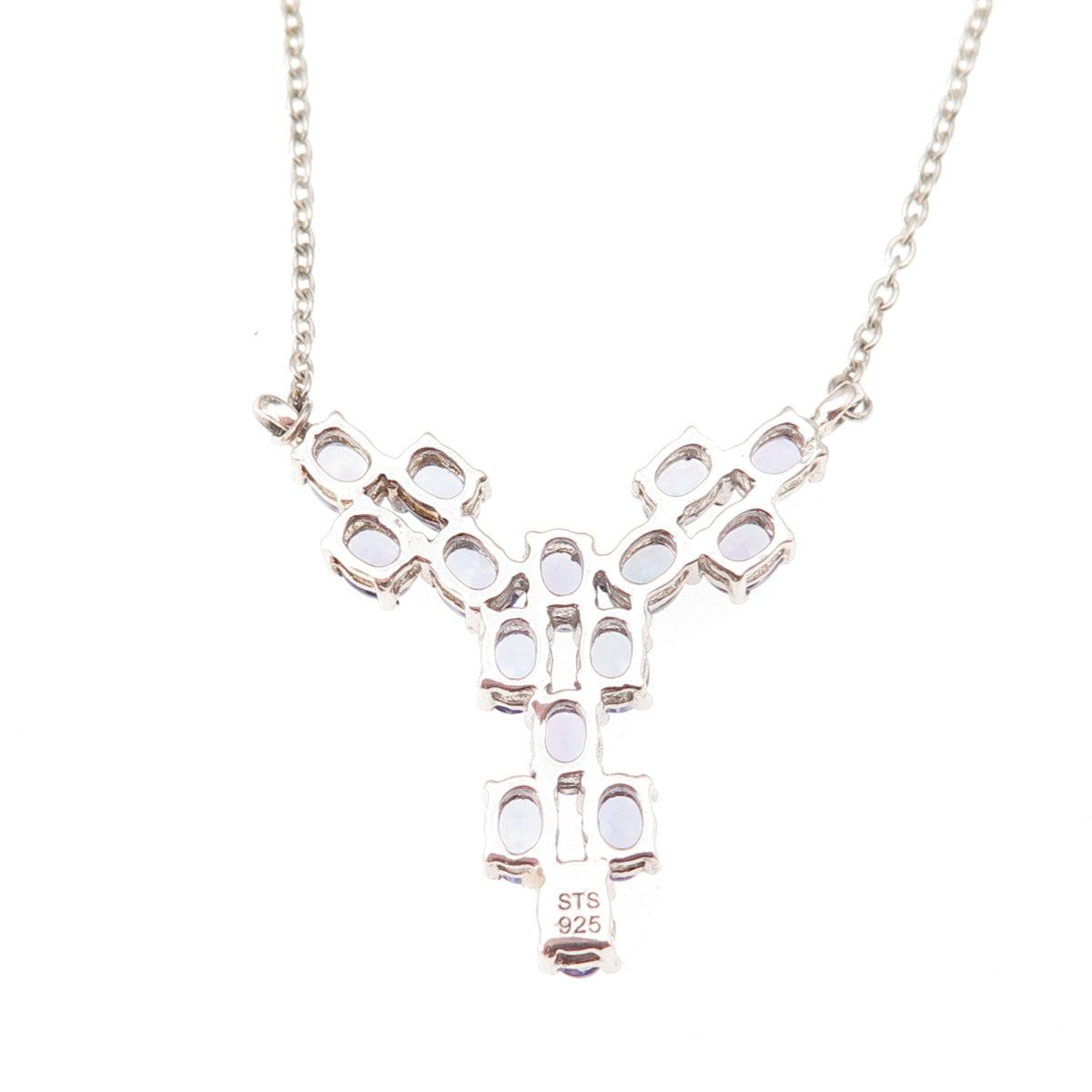 Chuck Clemency 925 Sterling Silver Real Tanzanite Cable Chain Necklace 18"