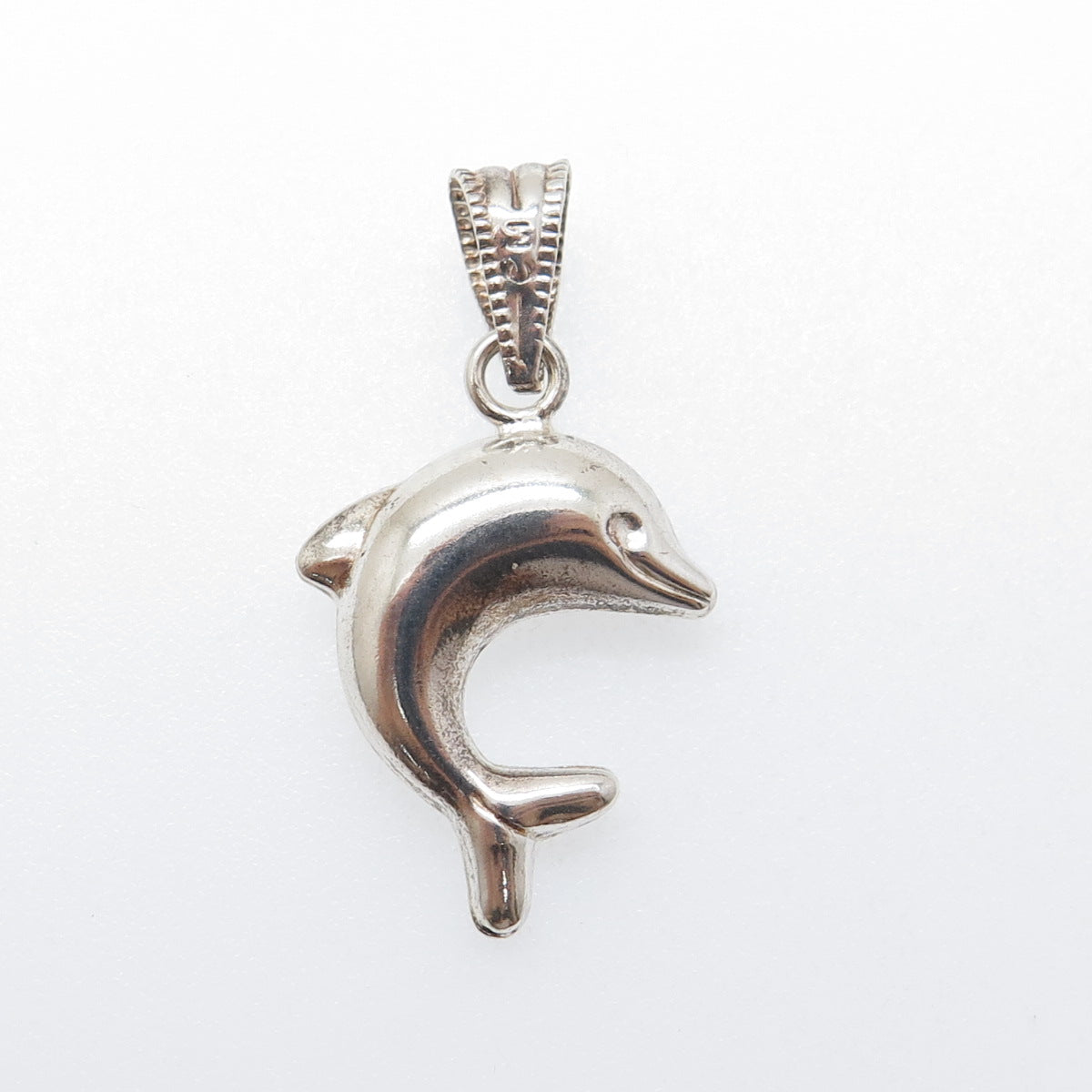 950 Silver Vintage Friendly Dolphin Charm Pendant