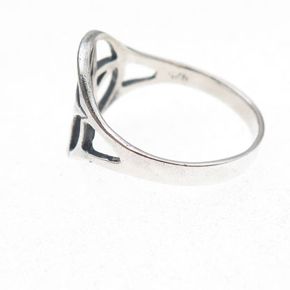 925 Sterling Silver Vintage Pentagram Oxidized Ring Size 13
